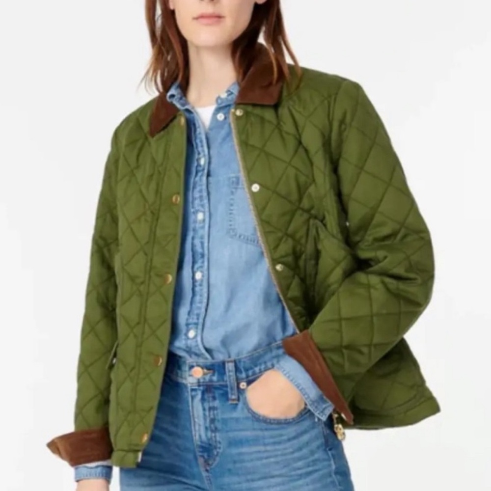 J.Crew Quilted Jacket Sz Medium Petite